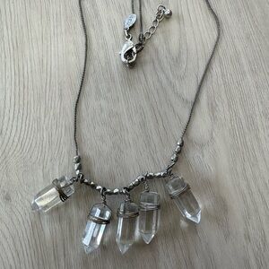 💚2 for $10 American Eagle Silver Faux Crystal Pendant Necklace